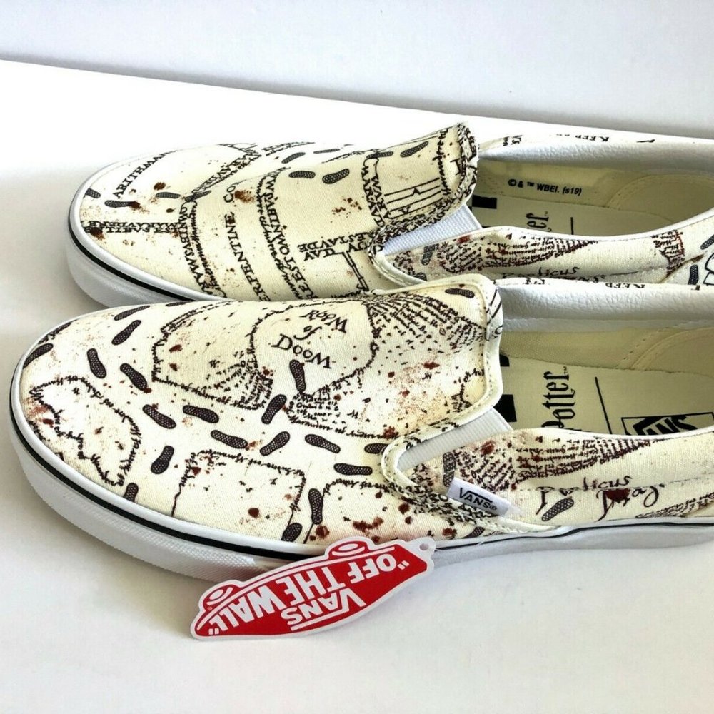 Vans X Harry Potter Mauraders Map Slip On Shoes 11 - Picture 6 of 8